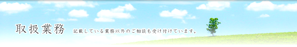 取扱業務 記載している業務以外のご相談も受け付けています。